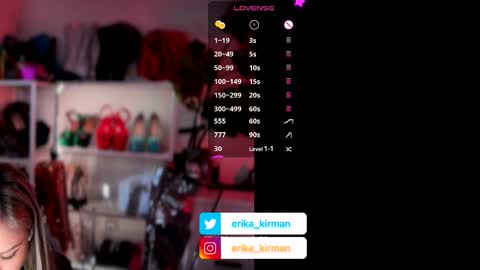 Snapshot of erika_kirman chatting on 02/06/26, 01:03 Erika online show from 02/06/26, 01:03