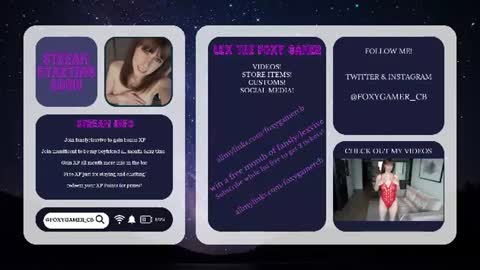Snapshot of foxy_gamer chatting on 07/10/26, 12:59 Lex Vive foxygamer cb online show from 07/10/26, 12:59