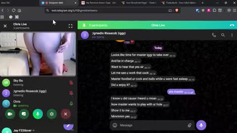 Snapshot of icihristopher chatting on 10/13/25, 01:22 Christopher online show from 10/13/25, 01:22