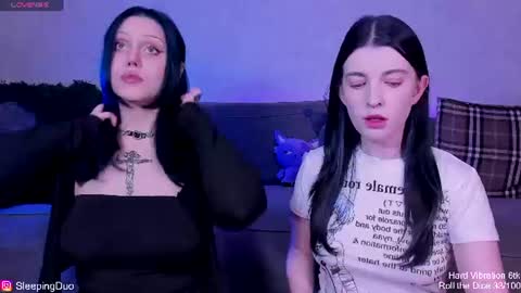 Snapshot of sleepingduo chatting on 06/14/26, 06:21 Hi We are Iva and Angela Nice to meet u 3 online show from 06/14/26, 06:21