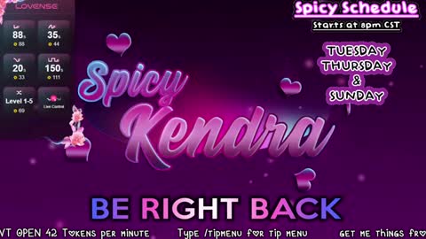 Snapshot of spicykendra chatting on 01/31/25, 06:35 Kendra online show from 01/31/25, 06:35