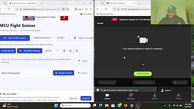 Stayinalive1992 online show from 01/06/26, 02:26