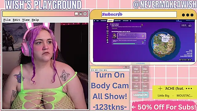 Snapshot of nevermakeawish chatting on 05/08/26, 12:43 nevermakeawish online show from 05/08/26, 12:43