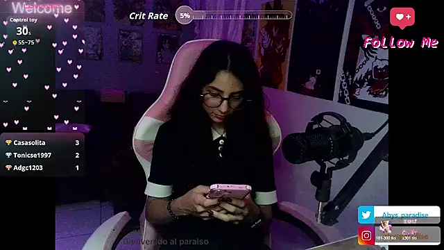 Snapshot of Abysparadise chatting on 10/31/25, 03:18 Abysparadise online show from 10/31/25, 03:18